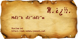 Mák Ádám névjegykártya